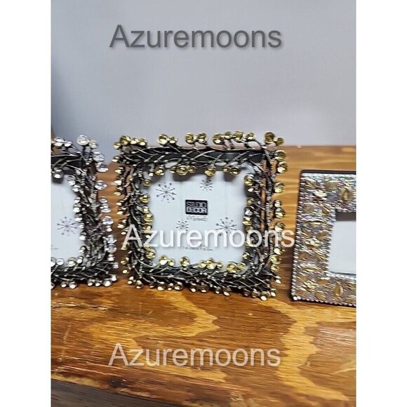 Vintage Collection Set of 5  Ornate Pic Frames w/Rhinestones And Enamel #3 - Picture 3 of 5